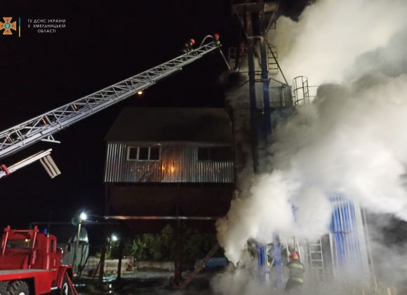 Возгорание подсолнечника на элеваторе в Хмельницкой области