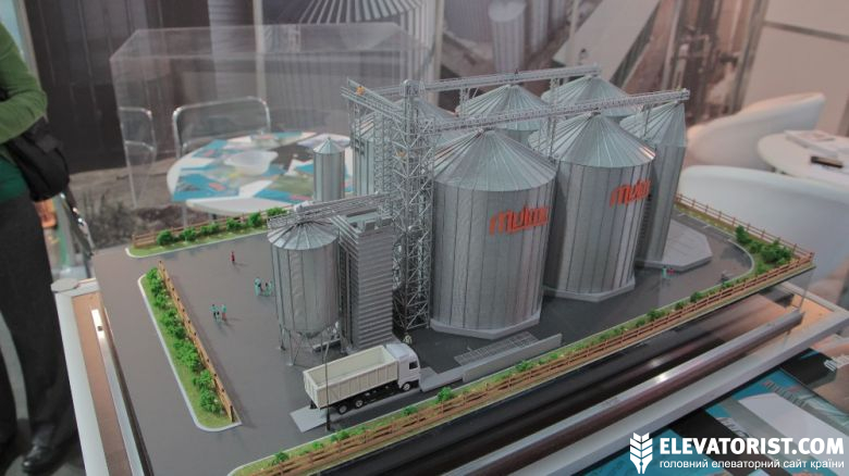 На макете элеваторара Mulmix (Италия) предусмотрели даже работников зернохранилища