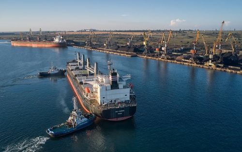 Вантажне судно в українському порту