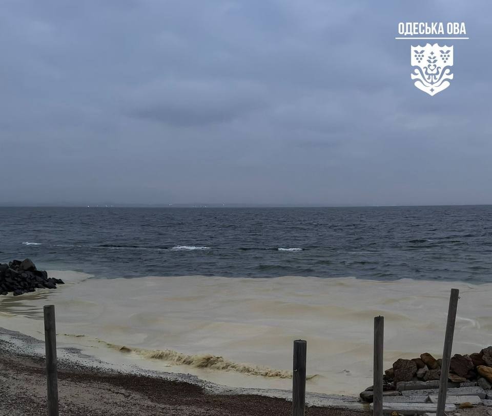 Маслянисті плями на поверхні води Чорного моря / Фото: Олег Кіпер/Одеська ОВА