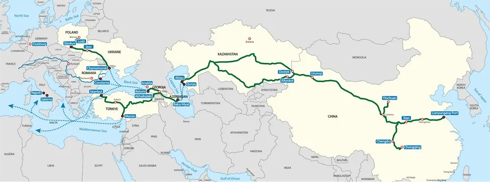 Джерело фото: Wikipedia / Транскаспійський міжнародний транспортний маршрут (ТМТМ)